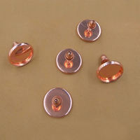 Clou boucle d'oreille en laiton, Plat rond, Plaqué de couleur d'or rose, Diamètre intérieur différent pour le choix, protéger l'environnement, sans nickel, plomb et cadmium, 8-16mm, 50PC/sac, Vendu par sac