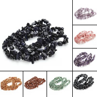 Chips Gemstone, pietra preziosa, Pepite, naturale, materiali diversi per la scelta, 5-8mm, Foro:Appross. 1mm, Appross. 110PC/filo, Venduto per Appross. 15.5 pollice filo