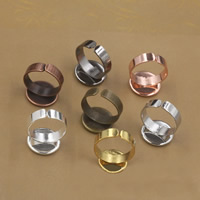 Base anello in ottone a lunetta, Cerchio piatto, placcato, diverso diametro interno per la scelta, nessuno, assenza di nichel,piombo&cadmio, 10-20mm, Misura:6-9, 20PC/borsa, Venduto da borsa