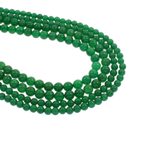 Prirodni Zeleni ahat perle, Green Agate, Krug, prirodan, različite veličine za izbor, Rupa:Približno 1mm, Prodano Per Približno 15.5 inčni Strand