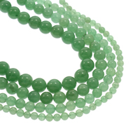 Zelená Aventurine Korálek, Kolo, různé velikosti pro výběr, Otvor:Cca 1mm, Prodáno za Cca 15.5 inch Strand