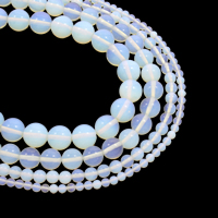 Zee Opaal Kralen, Sea Opal, Ronde, natuurlijk, verschillende grootte voor keus, Gat:Ca 1mm, Per verkocht Ca 15.5 inch Strand