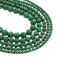 Grânulos de malaquita, Sintético+Malachite, Roda, sintéticos, tamanho diferente para a escolha, Buraco:Aprox 1mm, vendido para Aprox 15.5 inchaltura Strand