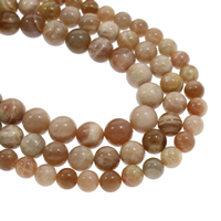 Sunstone Bead, Runde, naturlig, forskellig størrelse for valg, Hole:Ca. 1mm, Solgt Per Ca. 15.5 inch Strand