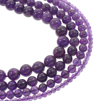 Natuurlijke Amethyst kralen, Amethist, Ronde, Februari Birthstone & verschillende grootte voor keus, Grade AAA, Per verkocht Ca 15.5 inch Strand