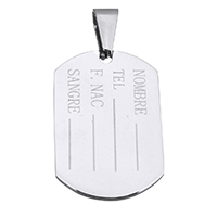 Bijoux pendentifs en acier inoxydable , avec le motif de lettre, couleur originale, 21x32x1mm, Trou:Environ 4x8mm, Vendu par PC