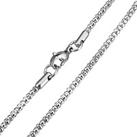 Nehrđajućeg čelika Nekclace Chain, Nehrđajući čelik, izvorna boja, 2.50mm, Dužina Približno 17 inčni, 5pramenovi/Lot, Prodano By Lot