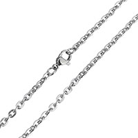 Stainless Steel Chain halskæde, oval kæde, oprindelige farve, 4x3x1mm, Længde Ca. 24 inch, 5Strands/Lot, Solgt af Lot