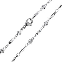 Stainless Steel Chain Ogrlica, Nehrđajući čelik, utorima cut, izvorna boja, 8.5x2x2mm, 8x3.5x1.5mm, Prodano Per Približno 17 inčni Strand