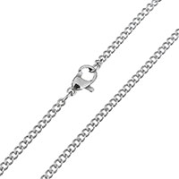 Stainless Steel Nekclace Chain, Roestvrij staal, twist ovale keten, oorspronkelijke kleur, 3x2x1.50mm, Lengte Ca 18 inch, 5strengen/Lot, Verkocht door Lot