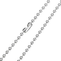 Rustfrit Stål Nekclace Chain, Stainless Steel, kuglekæde, oprindelige farve, 2.50mm, Solgt Per Ca. 24 inch Strand