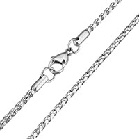 Stainless Steel Nekclace Chain, Roestvrij staal, serpentine keten, oorspronkelijke kleur, 1.50mm, Lengte Ca 20 inch, 5strengen/Lot, Verkocht door Lot