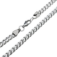 Ruostumaton teräs Kaulakoru, Curb Chain, alkuperäinen väri, 5mm, Pituus N. 24 tuuma, 5Strand/erä, Myymät erä