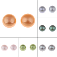 Cultured Half Drilled Freshwater Pearl Beads Potato 8.5-9mm Approx 0.8mm Sold By Pair