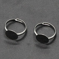 Brass Pad ring Base, Mässing, platina pläterad, justerbar, nickel, bly och kadmium gratis, 3x17mm, Storlek:6-10, 50PC/Bag, Säljs av Bag