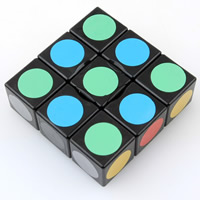 Magiske Rubik hastighed puslespil terninger legetøj, Plastic, Cube, flerfarvede, 50x50x20mm, Solgt af PC