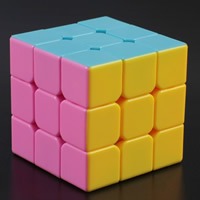 Magiske Rubik hastighed puslespil terninger legetøj, Plastic, Cube, flerfarvede, 56x56x56mm, Solgt af PC