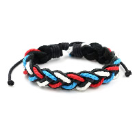 Unisex la pulsera y el brazalete, Cuero de vaca, con Cuerda de nylon encerado, unisexo & ajustable, Vendido para aproximado 7.3 Inch Sarta