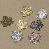 Mässing Cabochon, Leaf, plated, fler färger för val, nickel, bly och kadmium gratis, 29x32mm, 50PC/Bag, Säljs av Bag