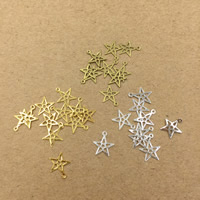 Colgantes de la joyería de cobre amarillo, metal, Estrella, chapado, más colores para la opción, libre de níquel, plomo & cadmio, 8mm, agujero:aproximado 1.5mm, 1000PCs/Bolsa, Vendido por Bolsa