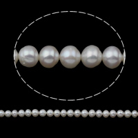 Krumpir Kulturan Slatkovodni Pearl perle, prirodan, bijel, 7-8mm, Rupa:Približno 0.8mm, Prodano Per Približno 14.5 inčni Strand