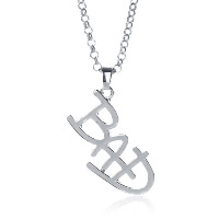 Collier de bijoux en alliage de zinc, avec 1.9lnch chaînes de rallonge, lettre, Placage de couleur argentée, chaîne Rolo & pour femme, protéger l'environnement, sans nickel, plomb et cadmium, 40x22mm, Vendu par Environ 17.7 pouce brin