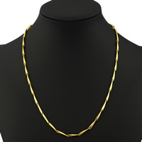 Brass lánc nyaklánc, Sárgaréz, arany színű aranyozott, bar lánc, nikkel, ólom és kadmium mentes, 3mm, Naponta eladott Kb 17.5 inch Strand