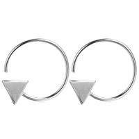 Mässing Stud Örhänge, Triangle, äkta silver plated, för kvinna, leda & kadmiumfri, 10-20mm, Säljs av Par