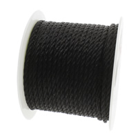 Nylon Koord, met kunststof spoel, zwart, 3mm, Ca 40m/spool, Verkocht door spool