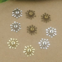 Mässing Bead Cap, Blomma, plated, fler färger för val, nickel, bly och kadmium gratis, 13mm, Hål:Ca 1.5mm, 400PC/Bag, Säljs av Bag