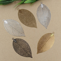 Brass Jewelry Pendants Leaf plated nickel lead & cadmium free Approx 1.5mm Sold By Bag