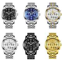 ONTHEEDGE® mannen sieraden horloges, 316L roestvrij staal, met Glas, plated, 30M waterdichte & voor de mens & luminated, meer kleuren voor de keuze, 41x10mm, 20mm, Lengte Ca 9.4 inch, Verkocht door PC