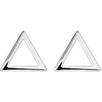 Mässing Stud Örhänge, Triangle, äkta silver plated, för kvinna, leda & kadmiumfri, 10-20mm, Säljs av Par