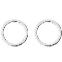 Mässing Stud Örhänge, Donut, äkta silver plated, för kvinna, leda & kadmiumfri, 10-20mm, Säljs av Par