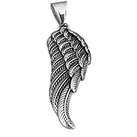 Stainless Steel Pendants Wing Shape blacken Approx Sold By PC