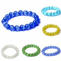 Pulseras de ojos de gatos, Ojo de gato, Esférico, natural, más tamaños para la opción & para mujer, más colores para la opción, Vendido para aproximado 6.5 Inch Sarta