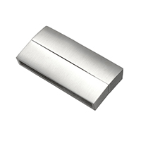 Fermagli magnetici in acciaio inossidabile, acciaio inox, Rettangolo, placcato, spazzolato & matte, nessuno, 37x19x6mm, Foro:Appross. 34x4mm, 5PC/lotto, Venduto da lotto