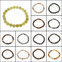 Glasperlen Armband, Edelstein, rund, verschiedenen Materialien für die Wahl & unisex, 8mm, verkauft per ca. 7 ZollInch Strang