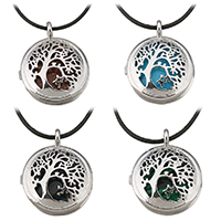 Tree of Life Halsband, Mässing, med Ädelsten & Nylontråd, med 2lnch extender kedja, Träd, silver pläterad, olika material för val & Unisex & ihålig, nickel, bly och kadmium gratis, 26x31x8mm, 1.5mm, Såld Per Ca 18 inch Strand