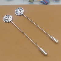 Messing Broche Bevindingen, platinum plated, nikkel, lood en cadmium vrij, 80mm, Binnendiameter:Ca 12mm, 20pC's/Bag, Verkocht door Bag