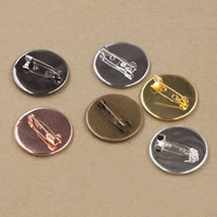 Bases para Broches de Metal, con fundición, Redondo aplanado, chapado, Diferente diámetro interior para la elección, más colores para la opción, libre de níquel, plomo & cadmio, 20-25mm, 50PCs/Bolsa, Vendido por Bolsa