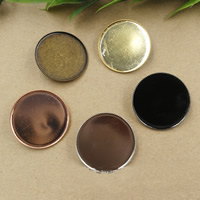 Bases para Broches de Metal, con fundición, Redondo aplanado, chapado, Diferente diámetro interior para la elección, más colores para la opción, libre de níquel, plomo & cadmio, 20-30mm, 50PCs/Bolsa, Vendido por Bolsa