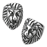 Rostfritt stål armband Finding, ROSTFRITT STÅL, Lion, svärta, 12x16x16mm, Hål:Ca 9mm, 10PC/Lot, Säljs av Lot