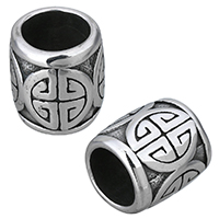 Stainless Steel Large Hole Beads Column blacken Approx 8.5mm Sold By Lot