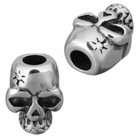 Rustfrit stål armbånd Finde, Stainless Steel, Skull, uden trold & sværte, 12x15x8mm, Hole:Ca. 4.5mm, 10pc'er/Lot, Solgt af Lot