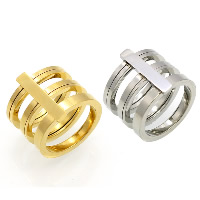 Unisex-Finger-Ring, Edelstahl, plattiert, verschiedene Größen vorhanden, keine, 15mm, verkauft von PC