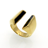 Edelstahl Manschette Fingerring, goldfarben plattiert, unisex & verschiedene Größen vorhanden & Emaille, verkauft von PC