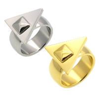 Bague Unisex, acier inoxydable, triangle, Placage, unisexe & normes différentes pour le choix, plus de couleurs à choisir, 17x16mm, 8mm, Vendu par PC