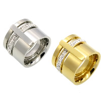 Bague Unisex, acier inoxydable, avec argile, Placage, unisexe & normes différentes pour le choix, plus de couleurs à choisir, 16mm, Vendu par PC