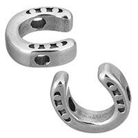 Rozsdamentes acél Gyöngyök, Stainless Steel, U betű, megfeketedik, 10x9.50x3mm, Lyuk:Kb 1.8mm, 10PC-k/Lot, Által értékesített Lot